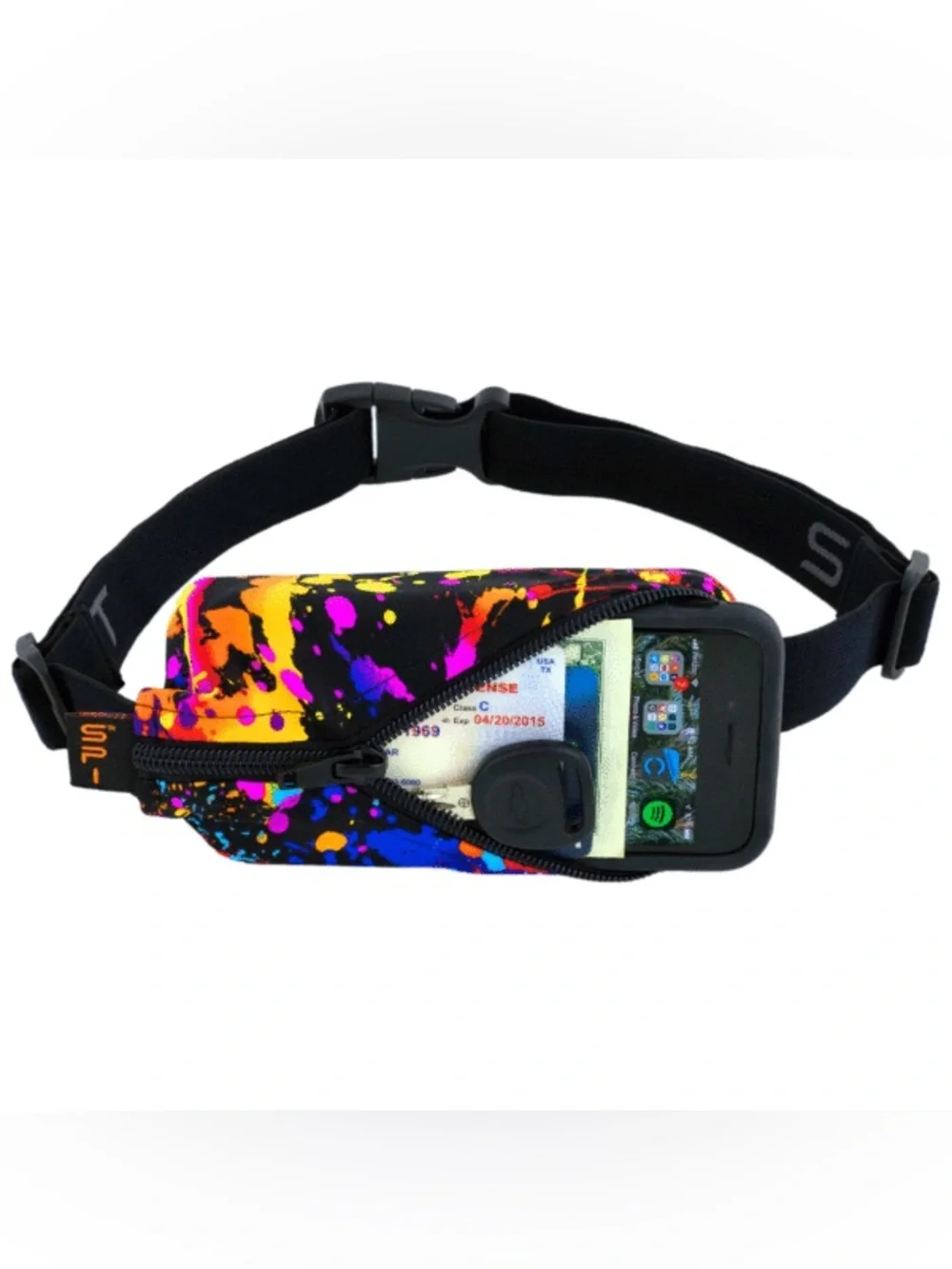 SpiBelt Rave Fabric Zipper Pocket Splash Fanny Pack Multicolor Unisex Versatile